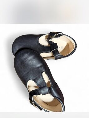 Kids Black Leather Mary Jane Shoes